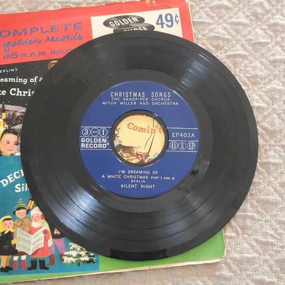Vintage Little Golden 45 RPM Record Christmas Songs Sandpiper Chorus 402 TESTED - Picture 4 of 5
